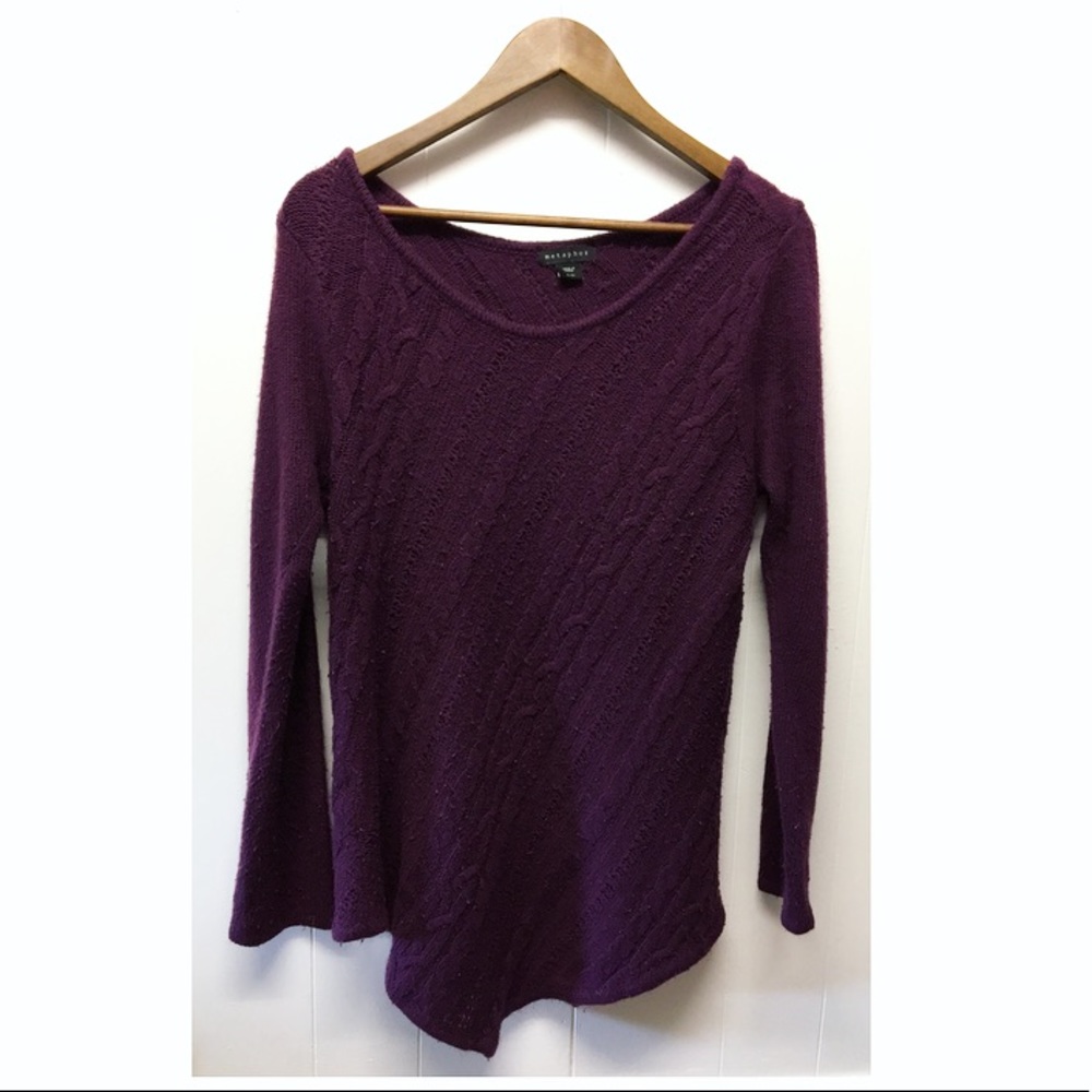 Metaphor | Burgundy Knit Asymmetrical Sweater •